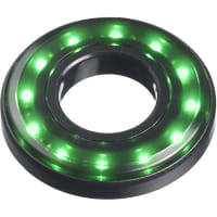 APEM Components Surface Mount LED HALO 16mm Black Bezel Tinted Green Lens IP67 12/24VDC