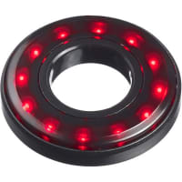 APEM Components Surface Mount LED HALO 16mm Black Bezel Tinted Red Lens IP67 12/24VDC