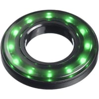 APEM Components Surface Mount LED HALO 19mm Black Bezel Tinted Green Lens IP67 12/24VDC