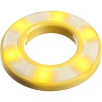 APEM Components Surface Mount LED HALO 19mm Yllw Bezel Frosted Yllw Lens IP67 12/24VDC