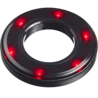 APEM Components Surface Mount LED HALO 22mm Black Bezel Tinted Red Lens IP67 12/24VDC