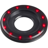 APEM Components Large Surface Mnt LED HALO 22mm Blk Bzl Tinted Red Lens IP67 12/24VDC