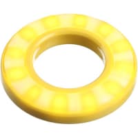 APEM Components Surface Mount LED HALO 22mm Yllw Bezel Frosted Yllw Lens IP67 12/24VDC