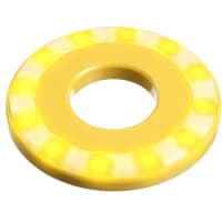 APEM Components Lge Surface Mnt LED HALO 22mm Yllw Bzl Frosted Yllw Lens IP67 12/24VDC