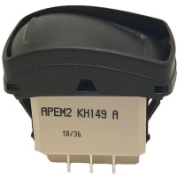 APEM Components Switch;Rocker;W/Guard 4 Sides;Sealed;DP;ON-None-ON;Non-Illum;Black Act;Solder