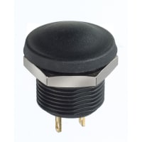 APEM Components Switch;P/B;Sealed;N.C/N.O;Black Actuator;Non-Illum;Silver;2A;28VDC;Solder