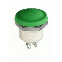 APEM Components Switch;P/B;Sealed;N.C/N.O;Green Actuator;Non-Illum;Silver;2A;28VDC;Solder