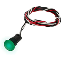 APEM Components Switch;P/B;Sealed;N.O;Green Actuator;White LED;Silver;2A;28VDC;Wire