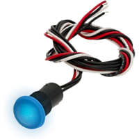 APEM Components Switch;P/B;Sealed;N.O;Blue Actuator;White LED;Silver;2A;28VDC;Wire