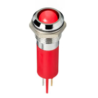 APEM Components LED Indicator;Sealed;12.7mm;Prominent;Bright Chrome;Fixed;Hyper Red;2VDC;Sldr