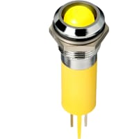 APEM Components LED Indicator;Sealed;12.7mm;Prominent;Bright Chrome;Fixed;Hyper Yllw;12VDC;Sldr