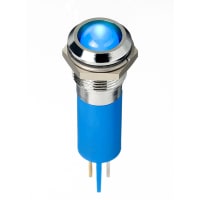 APEM Components LED Indicator, Sealed, Prominent, Bright Chrome, Fixed, Blue, 2VDC, Solder