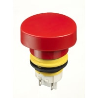 APEM Components E-Stop Switch, 1P, NC, IP65, Plastic, Red Actuator, 22MM Panel Cut-Out, 3A, 120V