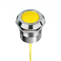 APEM Components LED Indicator, Q25 Series, Sealed, 25mm, SS, Wire Leads, Fixed, Yellow, 12-24VD