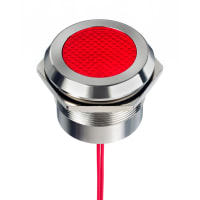 APEM Components LED Indicator, Sealed, 30mm, SS, Wire Leads, Fixed, Red, 12-24VDC, Q30 Series