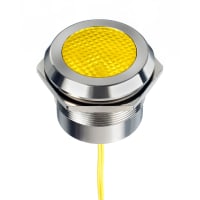 APEM Components LED Indicator, Sealed, 30mm, SS, Wire Leads, Fixed, Yellow, 12-24VDC, Q30 Series