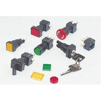 APEM Components Accessory, Key Switch Operator Only, 1 or 2 Pole, 2 Pos, Rect, Maint, Key Remove A-C