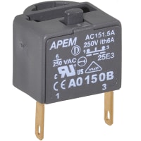 APEM Components Switch Block, SPST-NC, For E-Stop Switches, Single Pole-Stop, 1.5A, 250VAC, Solder/QC