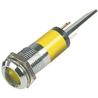 APEM Components Indicator Pmnt, 14mm Mount Size, Yellow LED, Solder Tab Term, 10 mm Lamp Size