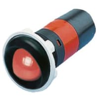 APEM Components Flush Indicator Pmnt, 22mm Mount Size, Red LED, Tab Term, 16 mm Lamp Size, 130 Vac