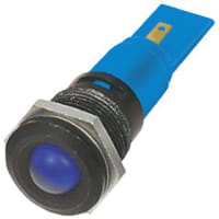 APEM Components Indicator Pmnt, 16mm Mount Size, Blue LED, Solder Tab Term, 10 mm Lamp Size