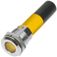 APEM Components Indicator Pmnt, 16mm Mount Size, Yellow LED, Solder Tab Term, 10 mm Lamp Size, 130Vac