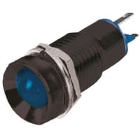 APEM Components 8mm s/bright blu LED black chr recessed