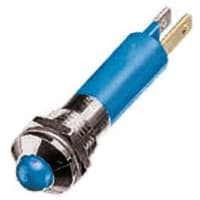 APEM Components Indicator Pmnt, 8mm Mount Size, Blue LED, Solder Tab Term, 5 mm Lamp Size, 12 Vac/Vdc