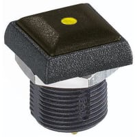 APEM Components Push Button Switch, IP67, SPST-NO, Pmnt, Momentary, Illuminated Yellow LED, 