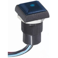 APEM Components Push Button Switch, IP67, SPST-NO, Pmnt, Momentary, Illuminated Blue LED