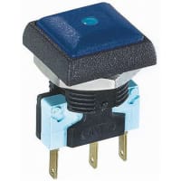 APEM Components Push Button Switch, IP67, SPDT-NO/NC, Pmnt, Momentary, Illuminated Blue LED, 