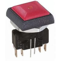 APEM Components Push Button Switch, IP67, DPST-NO/NC, Pmnt, Momentary, Illuminated Red LED, 