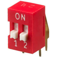 APEM Components 2 Way Through Hole DIP Switch SPST, Raised Actuator