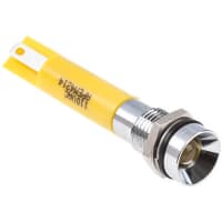 APEM Components 8mm recess hyper bright LED, yellow 110V