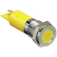 APEM Components 14mm flush hyper bright LED, yellow 110V