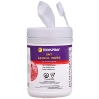 TechSpray Wipe, Stencil, Pre-Saturated, Isopropyl Alcohol, Tub, 100 Wipes, 1608 Series