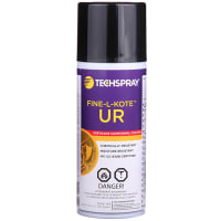 TechSpray Conformal Coating, 12 Oz.Aerosol, UR Urethane, 24 HR CureTime, Thermal Shock 3