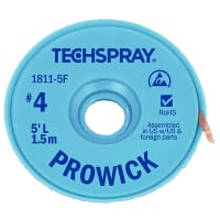 TechSpray Desoldering Braid/Wick; Pro Wick; Blue #4; 5ft (1.5M) Long; Anti-Static Spool