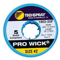 TechSpray Braid; Desoldering;Braid; Desoldering;Pro Wick Yellow #2 Braid