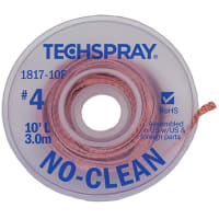 TechSpray Braid, Desoldering; 10 ft.; 0.098 in.; Blue; Non-Ionic Flux Mixture