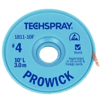 TechSpray Braid, Desoldering; Pure Rosin; 10 ft.; Flux; lt 0.01% (In Water)