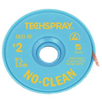 TechSpray Desoldering Braid/Wick; No Clean; Yellow #2; 5ft (1.5M) Long; Anti-Static Spool