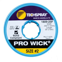 TechSpray Braid; Desoldering;Pro Wick Yellow #2 Braid - AS