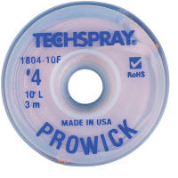 TechSpray Braid, Desoldering, Pure Rosin, 10 ft., Flux, lt 0.01% (In Water)