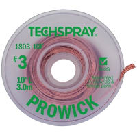 TechSpray Braid, Desoldering; Pure Rosin; 10 ft.; Flux; lt 0.01% (In Water)