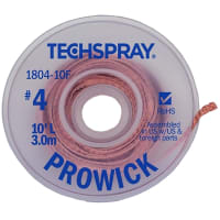 TechSpray Braid, Desoldering; Pure Rosin; 10 ft.; Flux; lt 0.01% (In Water)