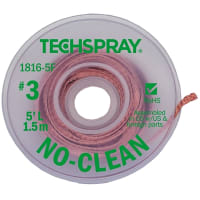 TechSpray Braid, Desoldering; Pure Rosin; 5 ft.; Non-Ionic Flux Mixture (lt 5%); Flux