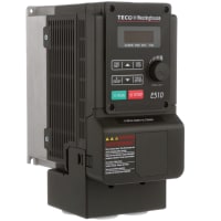 Teco Westinghouse VFD Drive, 1, 3-Ph 230V In, 230V 3-Ph Out, NEMA 1, 6 DI/2 DO/2 AI/1 AO With Logic