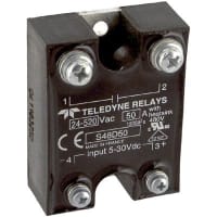 Teledyne Relays Relay, 30 VDC, Solid State, 50, 550 A, Panel Mount, -40 C, 100 C, 3 mA, 30 mA