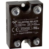 Teledyne Relays Relay, 30 VDC, Solid State, 240 A, Panel Mount, -40 C, +100 C, 3 mA, 8.3 ms